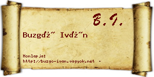 Buzgó Iván névjegykártya